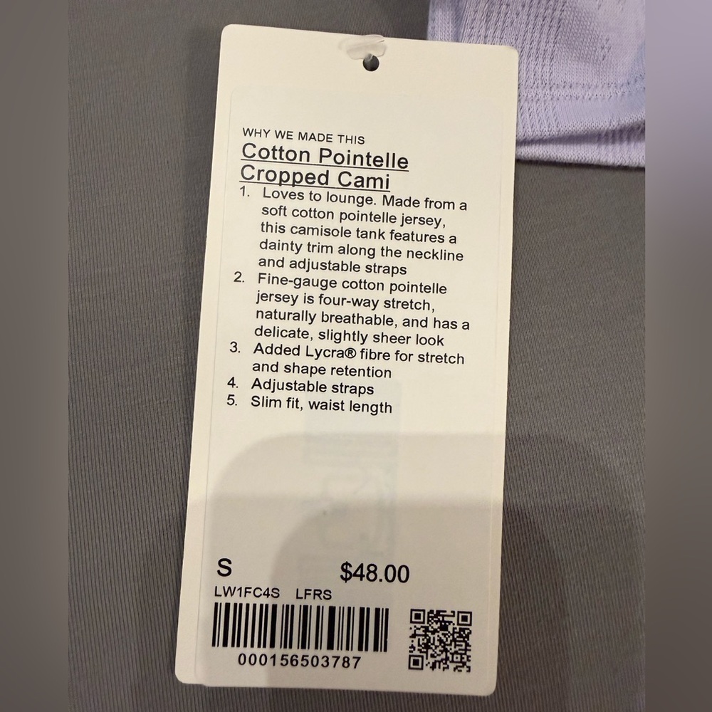 Lululemon Cotton Pointelle Cropped Cami Tank - Picture 13 of 16